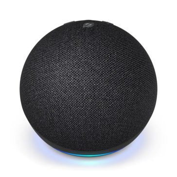 Amazon Echo Dot (5. generációs) okoshangszóró – Fekete színben, kompakt dizájnban.
