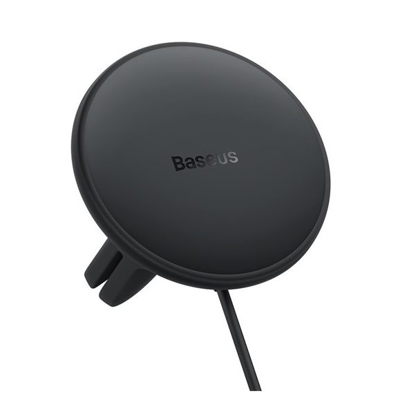 Baseus CW01 Magnetic szellőzőrácsra rögzíthető, vezeték nélküli autós telefon töltő és tartó, fekete