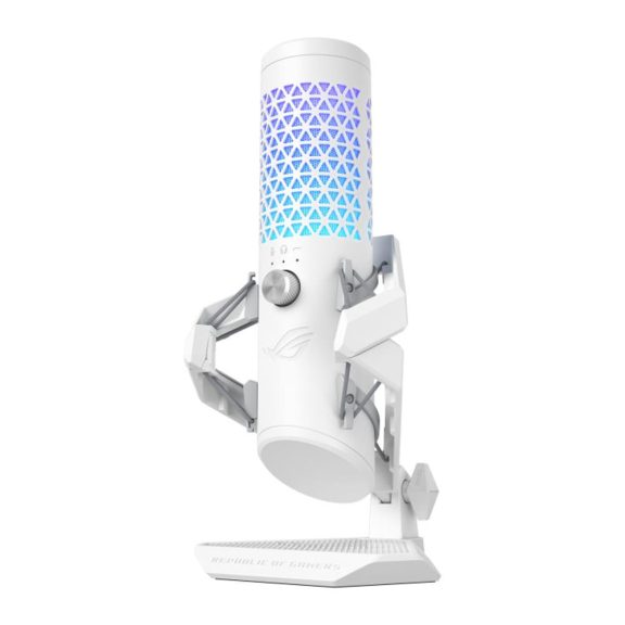 ROG Carnyx porcelánfehér kondenzátoros mikrofon Aura Sync RGB-világítással
