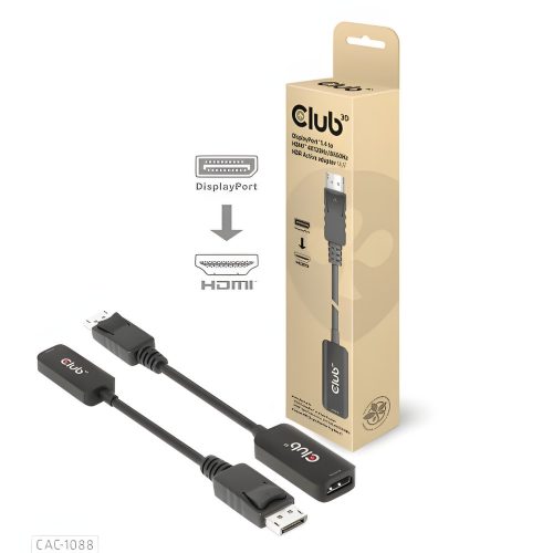 Club3D DisplayPort1.4 to HDMI 4K120Hz/8K60Hz HDR Active adapter M/F