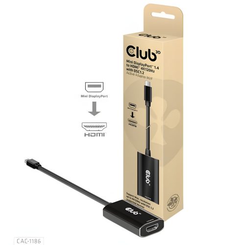 Club3D Mini DisplayPort 1.4 to HDMI 4K120Hz with DSC1.2 Active Adapter M/F