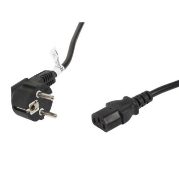 Lanberg CEE 7/7->IEC 320 C13 tápkábel, 5 m, VDE, fekete
