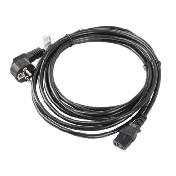 Lanberg CEE 7/7->IEC 320 C13 tápkábel, 5 m, VDE, fekete