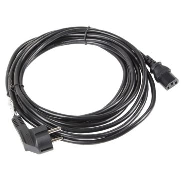 Lanberg CEE 7/7->IEC 320 C13 tápkábel, 5 m, VDE, fekete