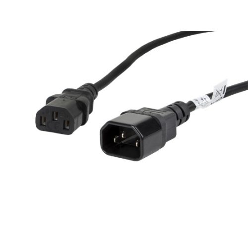 Lanberg IEC 320 C13->C14 kábel, 1,8 m, VDE, fekete