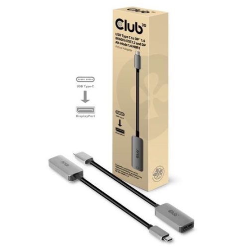 Club3D USB TYPE C TO DP 1.4 8K60HZ DSC 1.2 HDR HBR3 Active adapter 