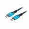 Lanberg USB4 0.5m USB-C kábel 240W PD és 8K@60Hz támogatással, fekete-kék kivitelben