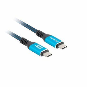 Lanberg USB4 0.5m USB-C kábel 240W PD és 8K@60Hz támogatással, fekete-kék kivitelben