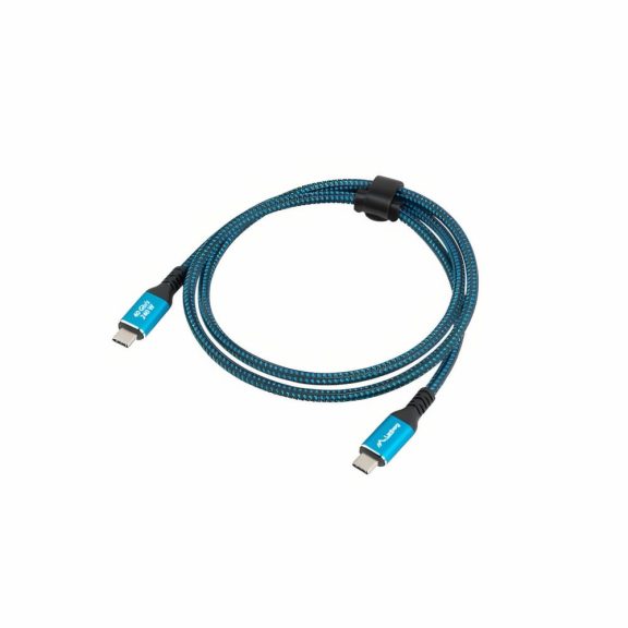 Lanberg USB4 0.5m USB-C kábel 240W PD és 8K@60Hz támogatással, fekete-kék kivitelben