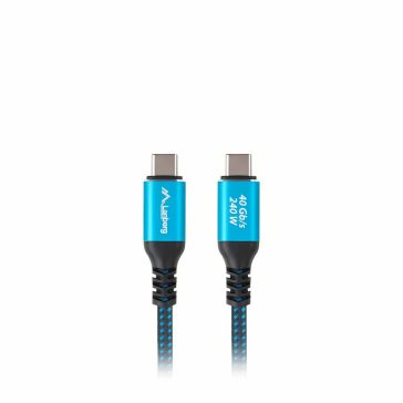 Lanberg USB4 2.0m USB-C kábel 240W PD és 8K@60Hz támogatással, fekete-kék kivitelben