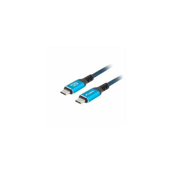 Lanberg USB4 2.0m USB-C kábel 240W PD és 8K@60Hz támogatással, fekete-kék kivitelben