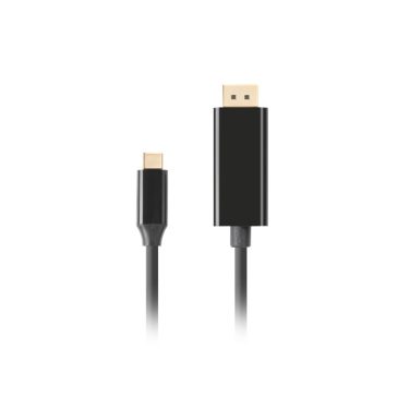   Lanberg USB-C (M)->DisplayPort (M) kábel, 1,8 m, 4K 60 Hz ,fekete