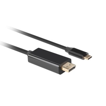   Lanberg USB-C (M)->DisplayPort (M) kábel, 1,8 m, 4K 60 Hz ,fekete