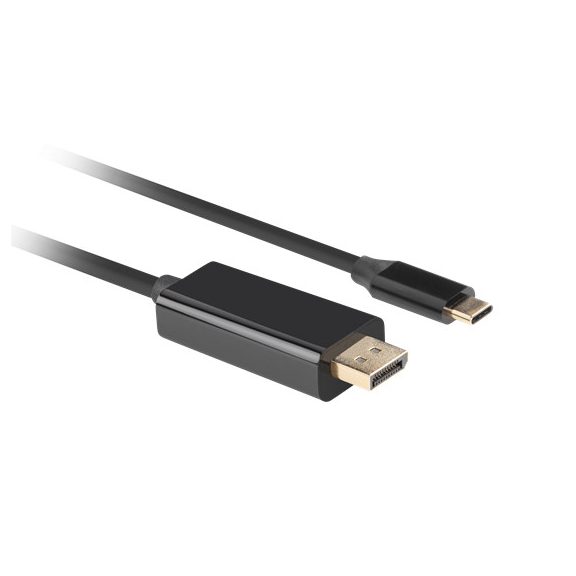 Lanberg USB-C (M)->DisplayPort (M) kábel, 1,8 m, 4K 60 Hz ,fekete