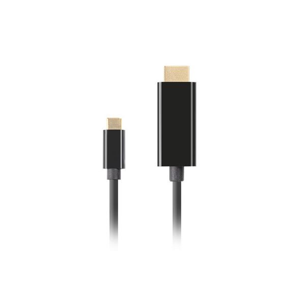Lanberg USB-C (M)->HDMI (M) kábel, 1,8 m, 4K 60 Hz, fekete