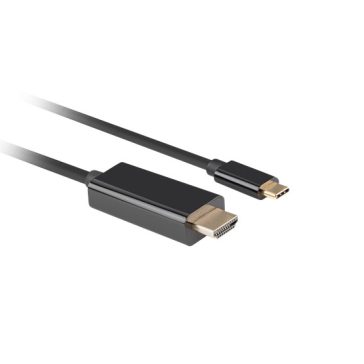   Lanberg USB-C (M)->HDMI (M) kábel, 1,8 m, 4K 60 Hz, fekete
