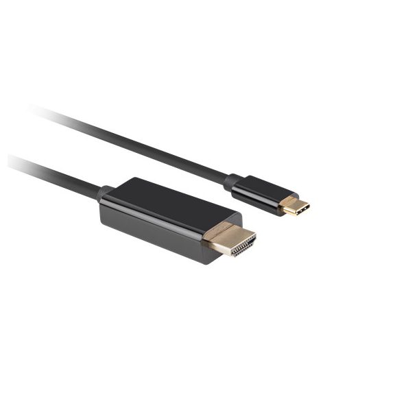 Lanberg USB-C (M)->HDMI (M) kábel, 1,8 m, 4K 60 Hz, fekete