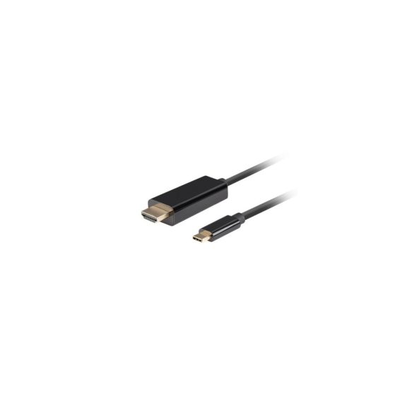Lanberg USB-C (M)->HDMI (M) kábel, 1,8 m, 4K 60 Hz, fekete