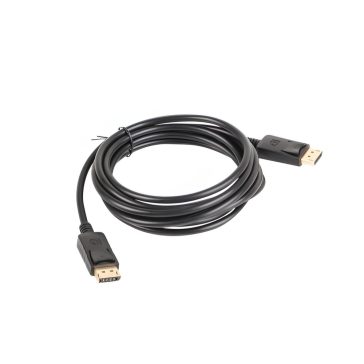   Lanberg DisplayPort 1.2 apa / apa kábel, 3.0m, 4K, fekete - CA-DPDP-10CC-0030-BK