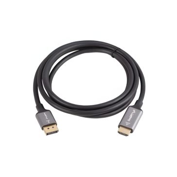   Lanberg DisplayPort 1.2 apa - HDMI 2.0 apa kábel, 1.8m, 4K, fekete-ezüst - CA-DPHD-20CU-0018-BK