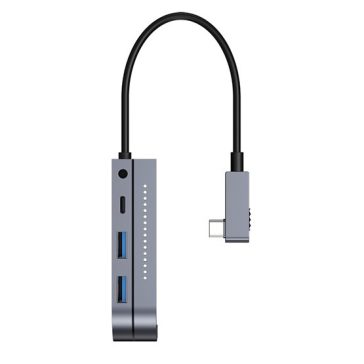 Baseus Bend Angle No.7 USB Type-C HUB, szürke