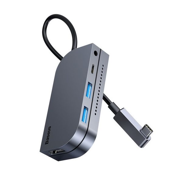 Baseus Bend Angle No.7 USB Type-C HUB, szürke