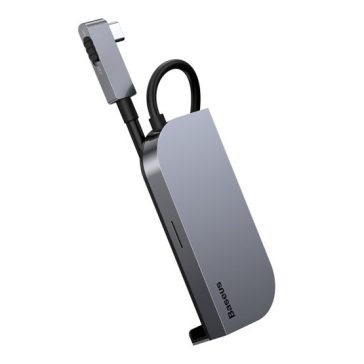 Baseus Bend Angle No.7 USB Type-C HUB, szürke