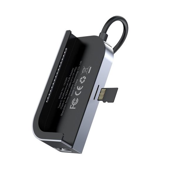 Baseus Bend Angle No.7 USB Type-C HUB, szürke