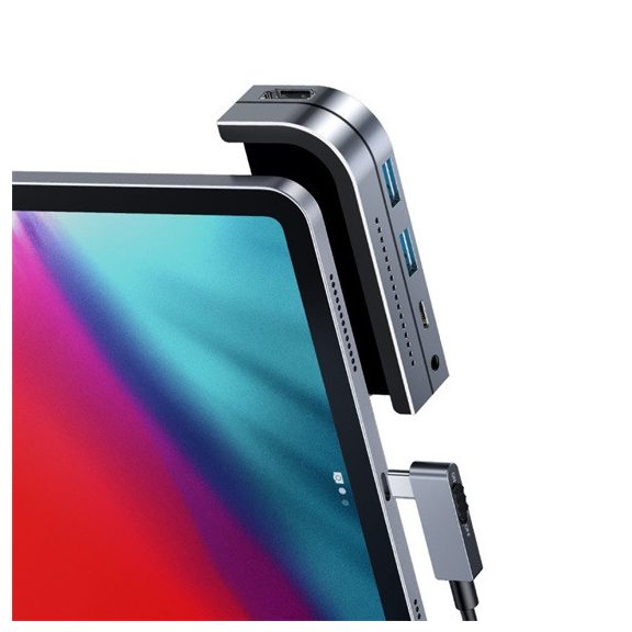 Baseus Bend Angle No.7 USB Type-C HUB, szürke