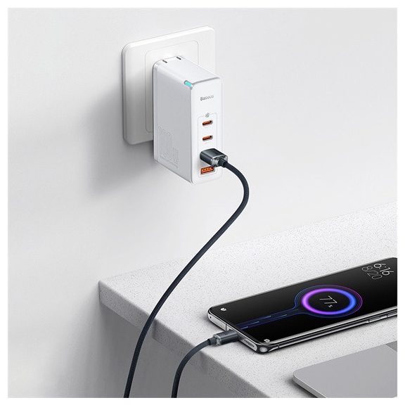 Baseus Crystal Shine USB Type-A – USB Type-C, 100W gyorstöltő adatkábel, 1.2m, fekete