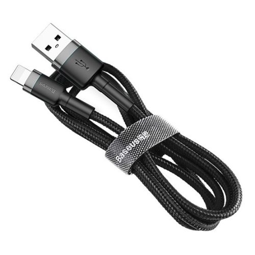 Baseus Cafule USB Type-A – iPhone, 2.4A gyorstöltő adatkábel, 0.5m, fekete/szürke
