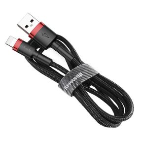   Baseus Cafule USB Type-A – iPhone, 2.4A gyorstöltő adatkábel, 1m, fekete/piros