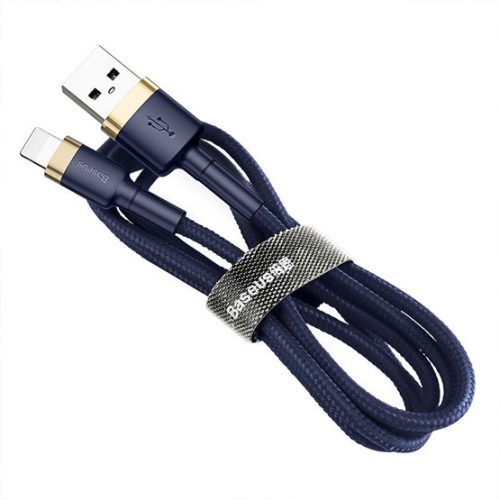 Baseus Cafule USB Type-A – iPhone, 2.4A gyorstöltő adatkábel, 1m, kék/arany