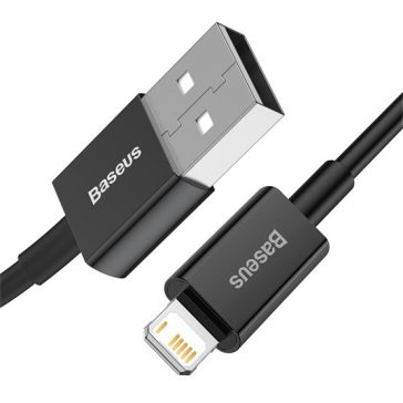   Baseus Superior USB Type-A – iPhone, 2.4A gyorstöltő adatkábel, 1m, fekete