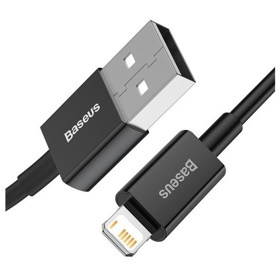 Baseus Superior USB Type-A – iPhone, 2.4A gyorstöltő adatkábel, 1m, fekete