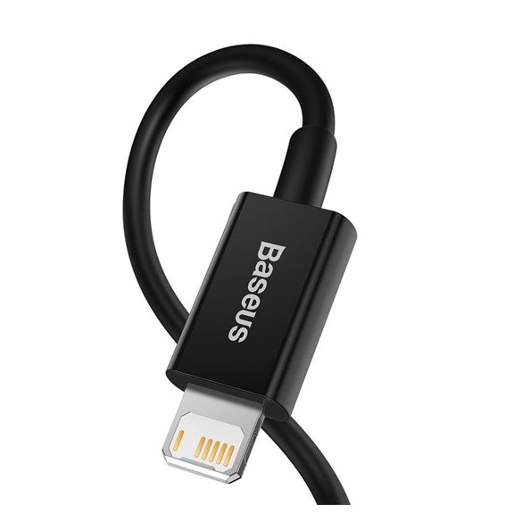 Baseus Superior USB Type-A – iPhone, 2.4A gyorstöltő adatkábel, 1m, fekete