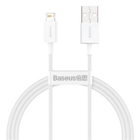   Baseus Superior USB Type-A – iPhone, 2.4A gyorstöltő adatkábel, 1m, fehér