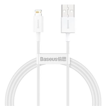   Baseus Superior USB Type-A – iPhone, 2.4A gyorstöltő adatkábel, 1m, fehér