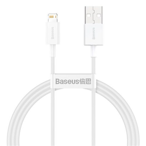 Baseus Superior USB Type-A – iPhone, 2.4A gyorstöltő adatkábel, 1m, fehér