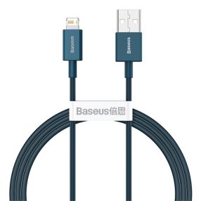   Baseus Superior USB Type-A – iPhone, 2.4A gyorstöltő adatkábel, 1 m, kék