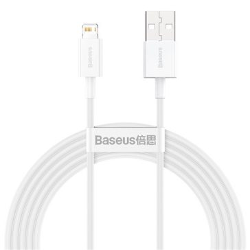   Baseus Superior USB Type-A – iPhone, 2.4A gyorstöltő adatkábel, 2m, fehér