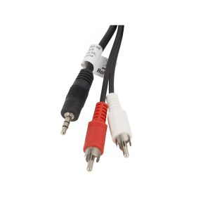 Lanberg minijack 3.5 mm apa – 2x RCA apa audio kábel, 5 m, fekete