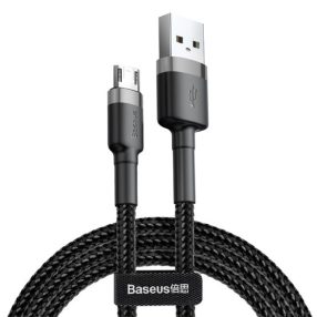  Baseus Cafule USB Type-A – Micro USB, 10W töltőkábel, 3m, fekete/szürke