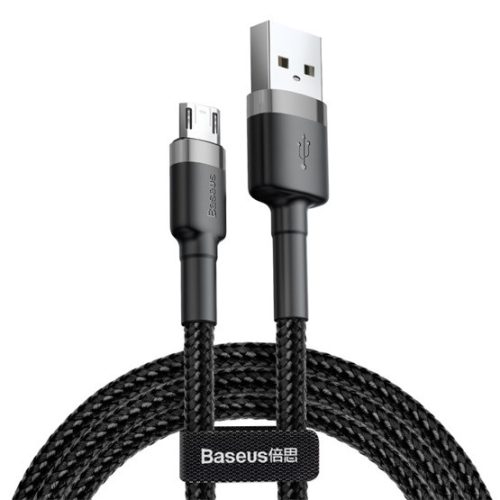 Baseus Cafule USB Type-A – Micro USB, 10W töltőkábel, 3m, fekete/szürke