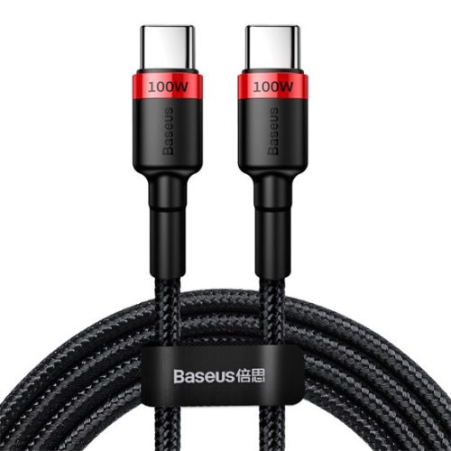 Baseus Cafule USB Type-C, 100W gyorstöltő adatkábel, 2m, fekete/piros
