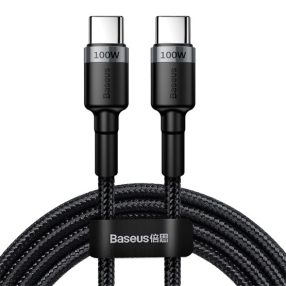   Baseus Cafule USB Type-C, 100W gyorstöltő adatkábel, 2m, fekete/szürke