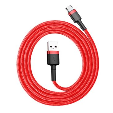   Baseus Cafule USB Type-A – USB Type-C, 18W gyorstöltő adatkábel, 1m, piros