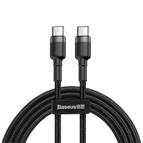 Baseus Cafule USB Type-C, 60W gyorstöltő adatkábel, 1m, fekete/szürke