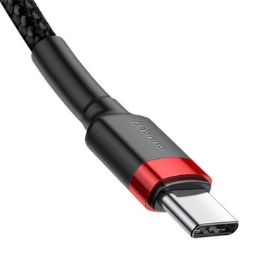   Baseus Cafule USB Type-C, 60W gyorstöltő adatkábel, 2m, fekete/piros