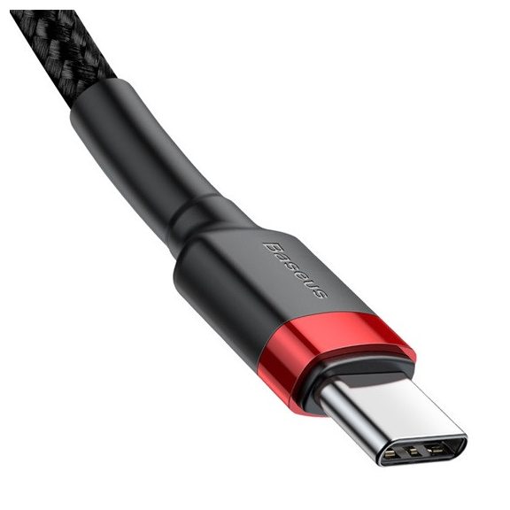 Baseus Cafule USB Type-C, 60W gyorstöltő adatkábel, 2m, fekete/piros